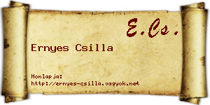 Ernyes Csilla névjegykártya